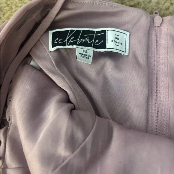 David's Bridal One Shoulder Mauve Dress - Picture 6 of 6